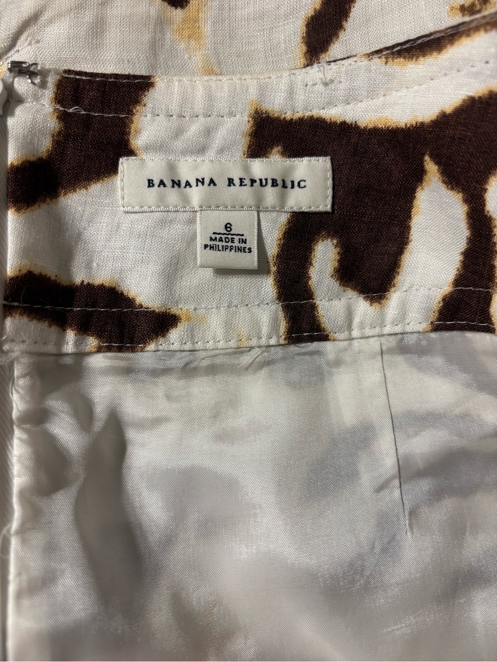 Banana Republic Cream and Brown Animal-Print Tie-Waist Mini Skirt - Picture 3 of 9